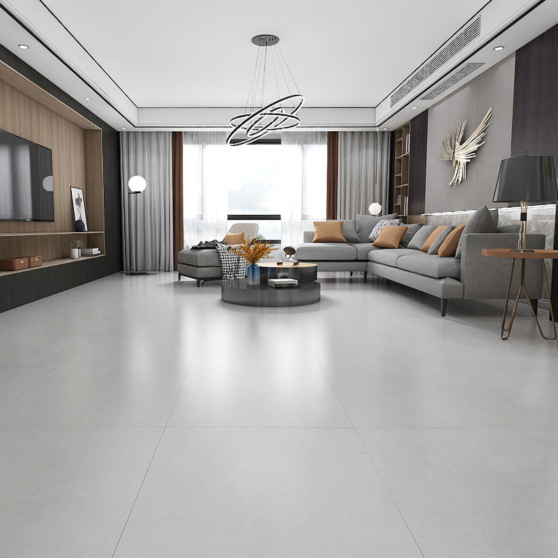 Non-slip Floor Tile Pure Color Rectangle Straight Edge Floor Tile for Living Room