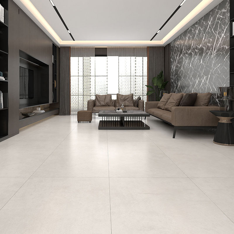 Non-slip Floor Tile Pure Color Rectangle Straight Edge Floor Tile for Living Room