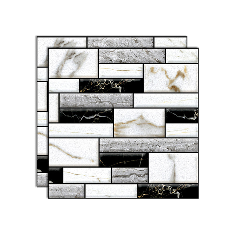 PVC Peel/Stick Backsplash Tile 3D Peel and Stick Wall Tile with Mildew Resistant