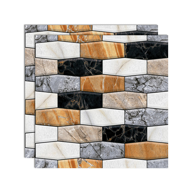 PVC Peel/Stick Backsplash Tile 3D Peel and Stick Wall Tile with Mildew Resistant