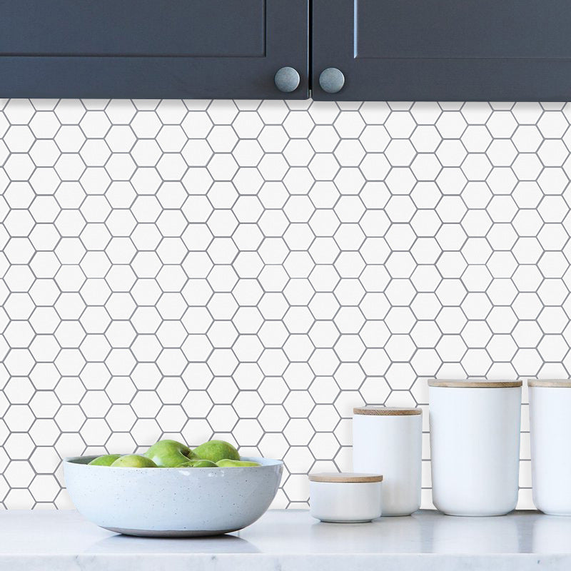 Modern Peel and Stick Backsplash PVC Hexagonal Peel and Stick Tile