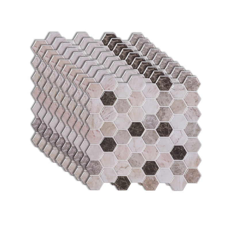 Modern Peel and Stick Backsplash PVC Hexagonal Peel and Stick Tile