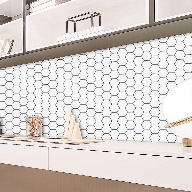 Modern Peel and Stick Backsplash PVC Hexagonal Peel and Stick Tile