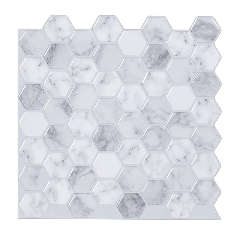 Modern Peel and Stick Backsplash PVC Hexagonal Peel and Stick Tile