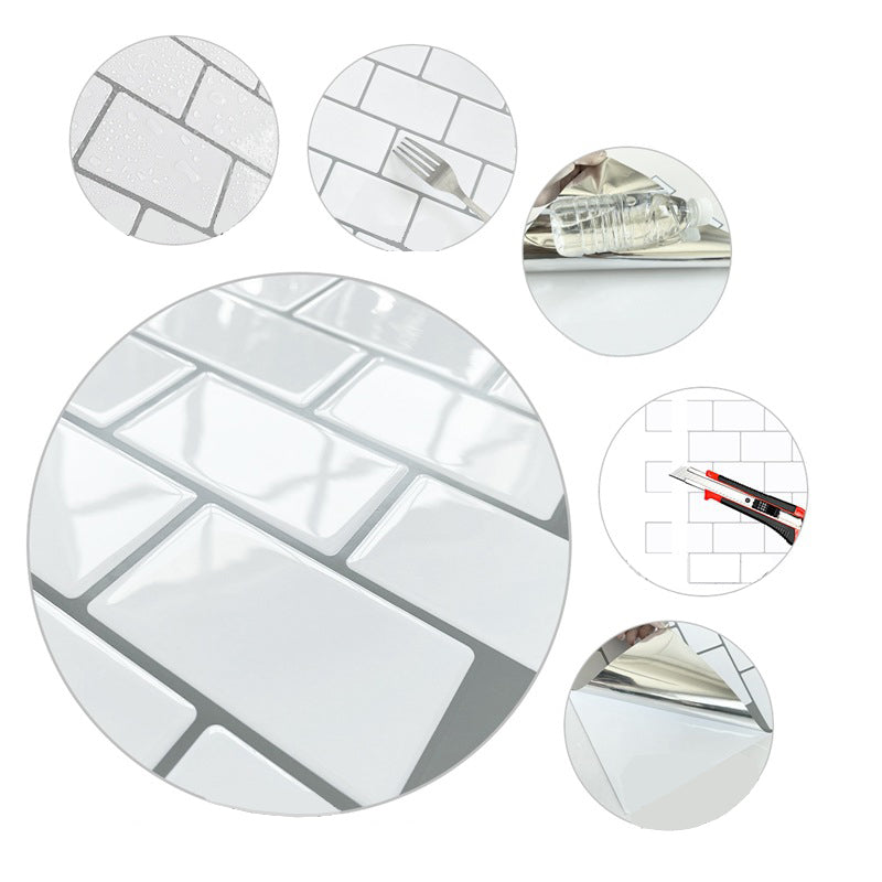 Modern Peel and Stick Tiles PVC Subway Tile Peel and Stick Wall Tile for Bathroom