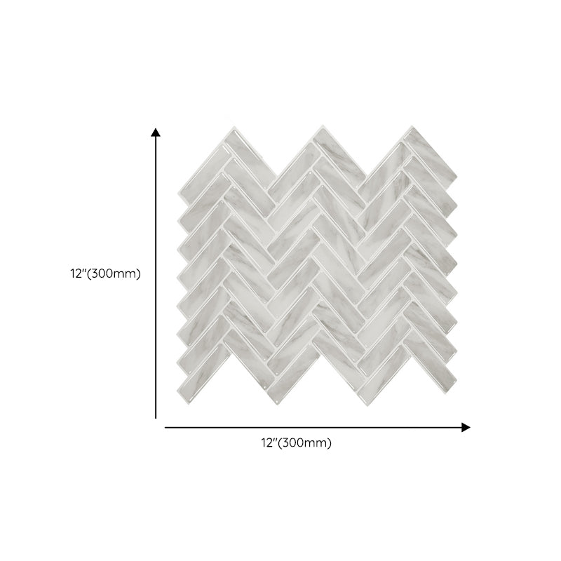 Modern Peel and Stick Tiles PVC Herringbone Peel and Stick Backsplash Wall Tile