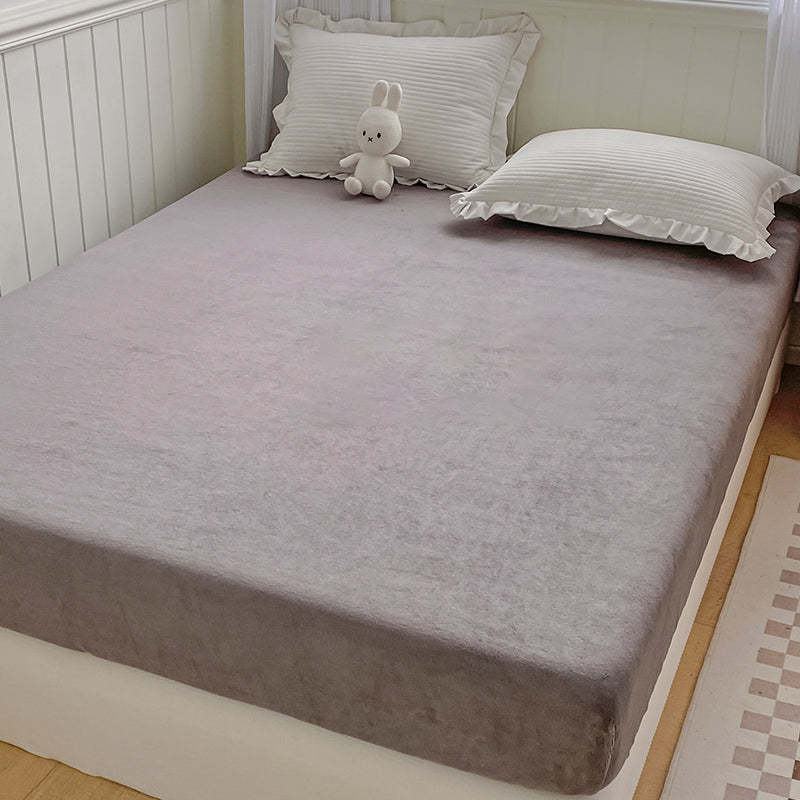 Soild Ultra Soft Fitted Sheet Modern Elegant Winter Bed Sheet Set