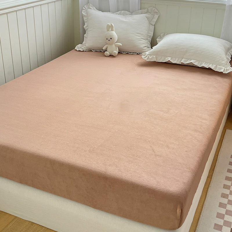 Soild Ultra Soft Fitted Sheet Modern Elegant Winter Bed Sheet Set