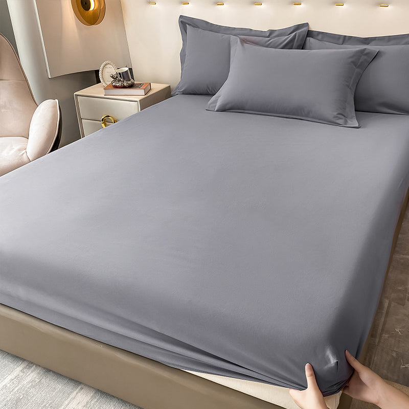 Modern Soild Fitted Sheet Cotton Elegand Bed Sheet Set for Bedroom