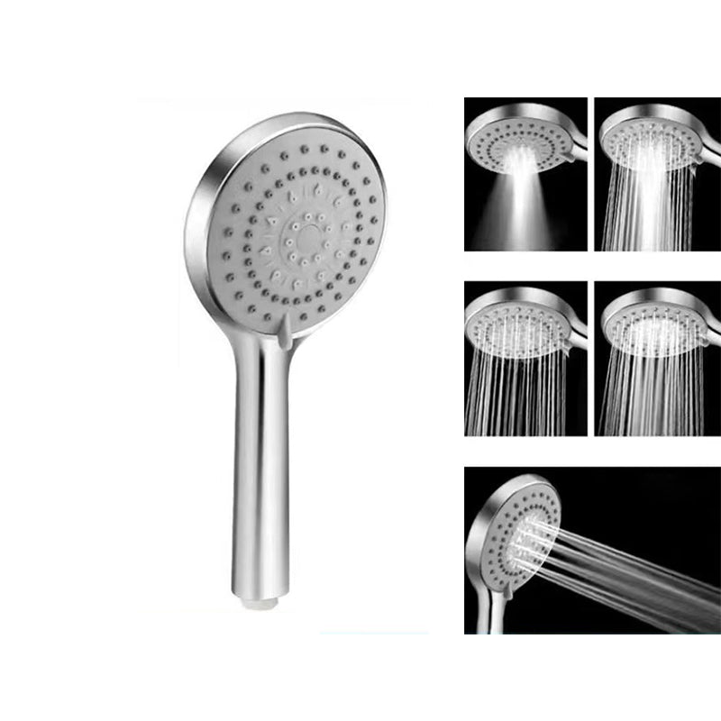 Basic Shower Head Round Plastic Handheld Shower Head in Silver