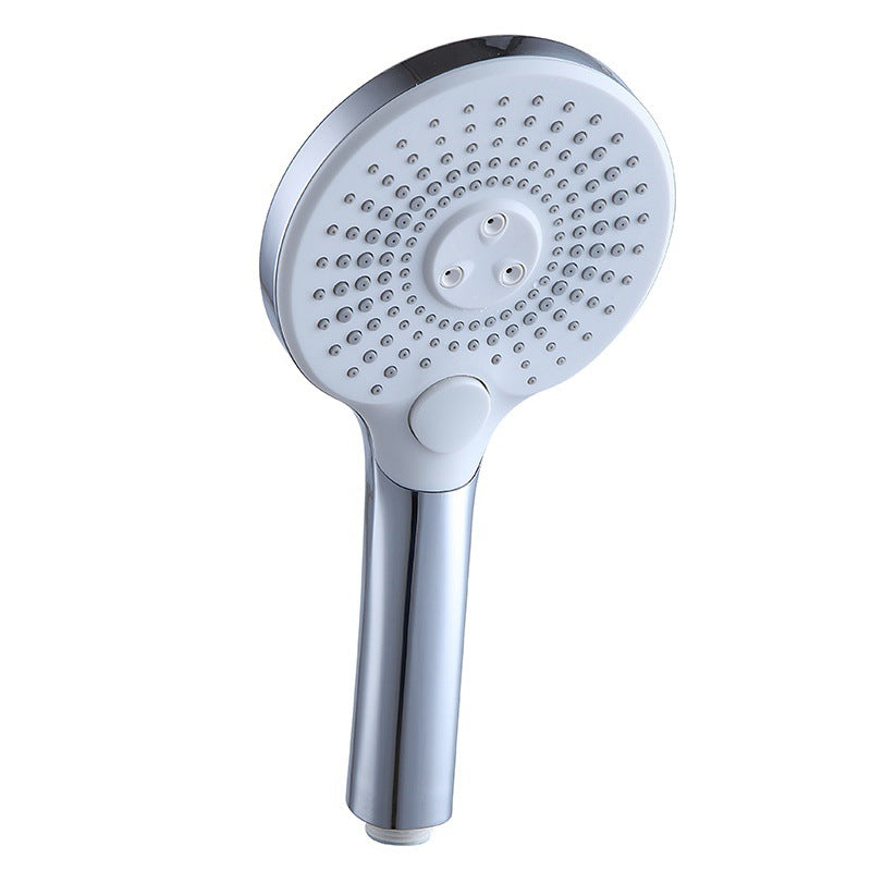 Basic Shower Head Round Plastic Handheld Shower Head in Silver