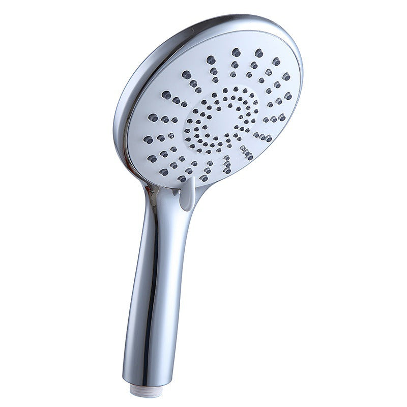 Basic Shower Head Round Plastic Handheld Shower Head in Silver