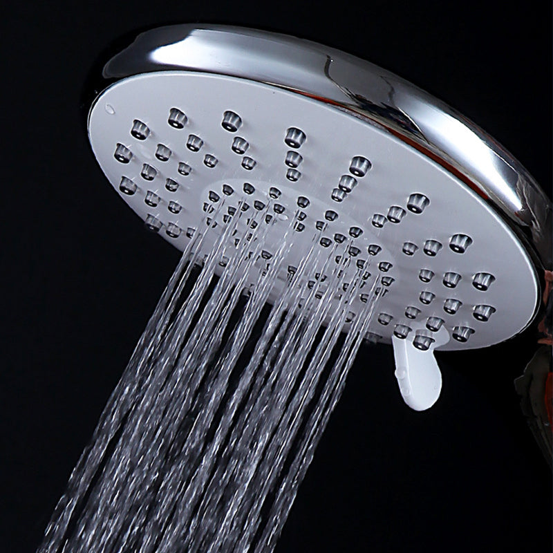 Basic Shower Head Round Plastic Handheld Shower Head in Silver