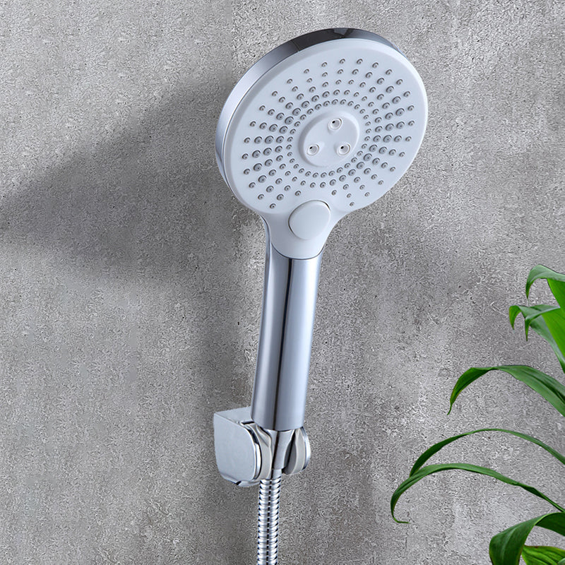 Basic Shower Head Round Plastic Handheld Shower Head in Silver