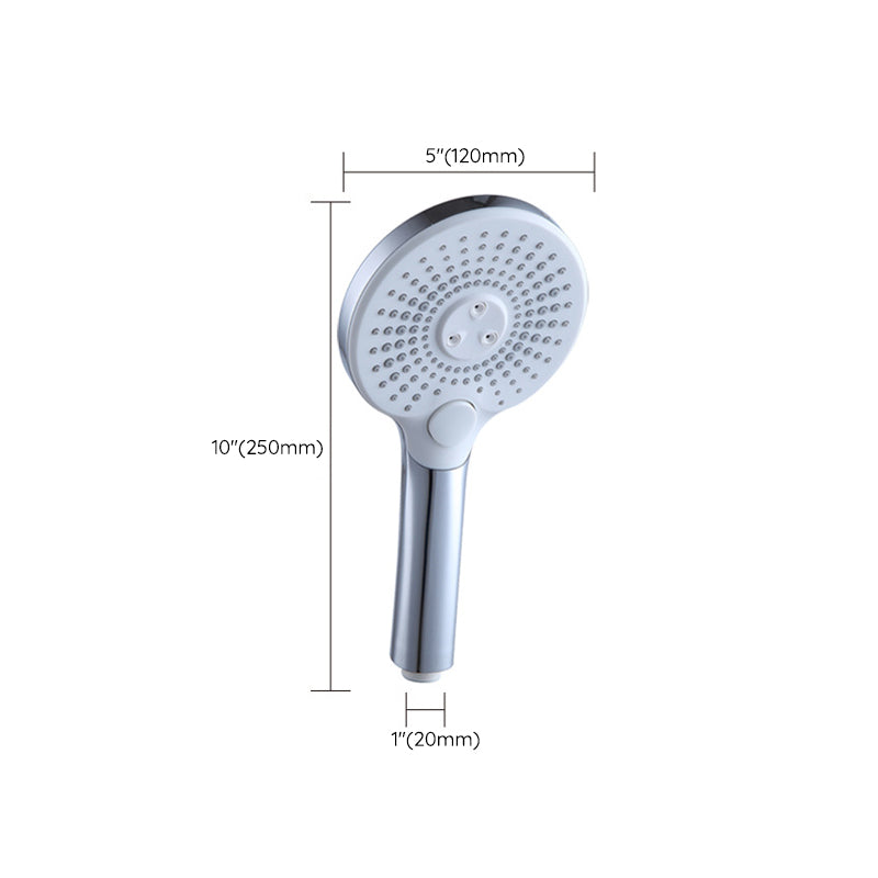 Basic Shower Head Round Plastic Handheld Shower Head in Silver