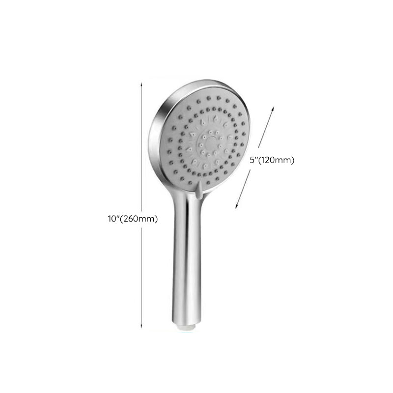 Basic Shower Head Round Plastic Handheld Shower Head in Silver