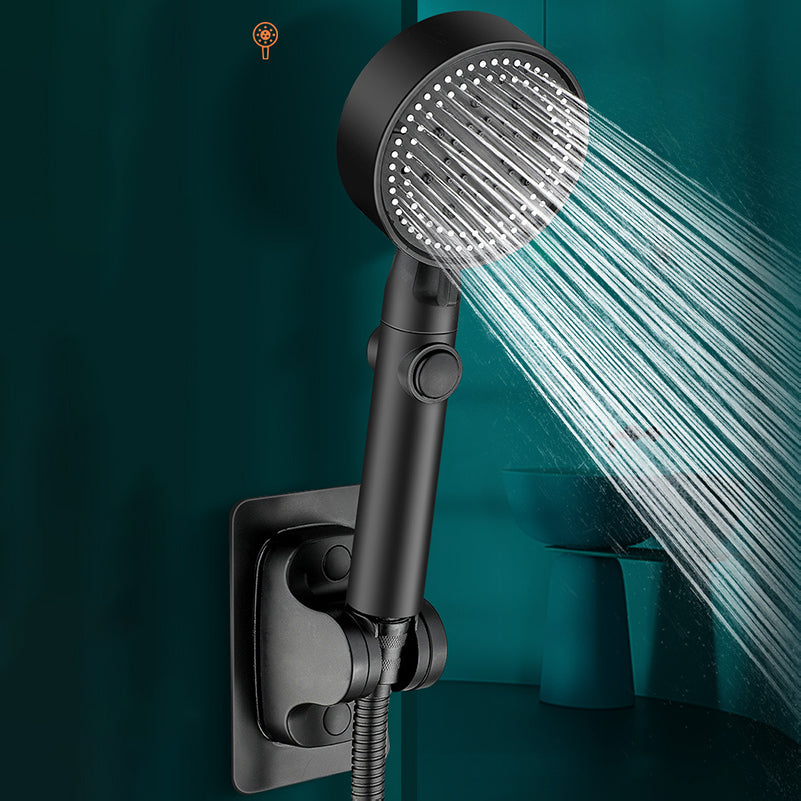 Classic Shower Head Adjustable Spray Pattern Round Shower Head in Black