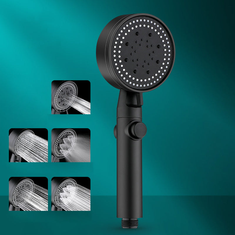 Classic Shower Head Adjustable Spray Pattern Round Shower Head in Black