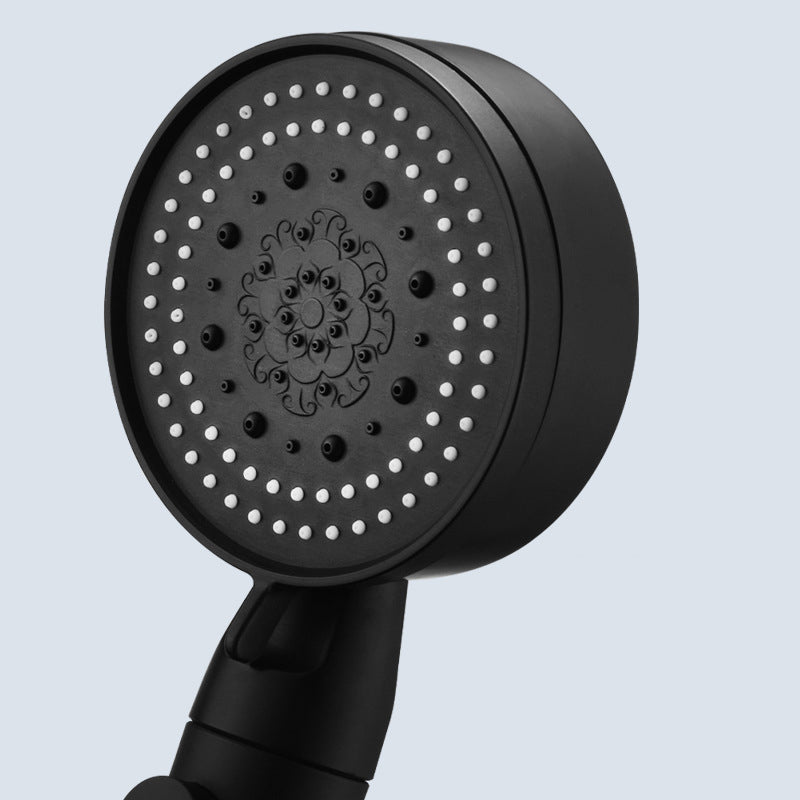 Classic Shower Head Adjustable Spray Pattern Round Shower Head in Black