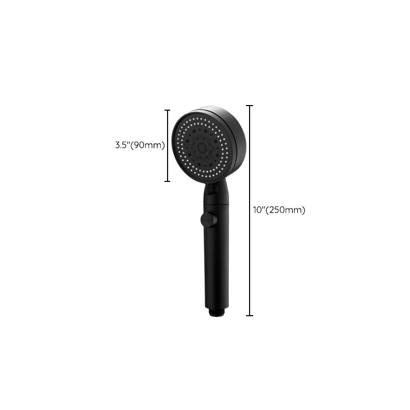 Classic Shower Head Adjustable Spray Pattern Round Shower Head in Black