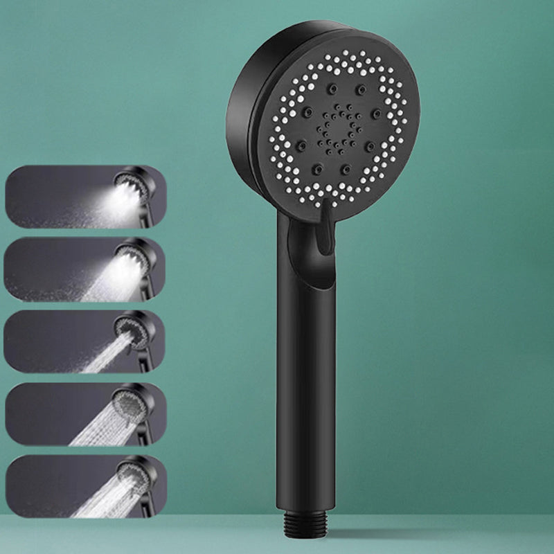 Classic Plastic Shower Head 5 Setting Round Handheld Shower Heads