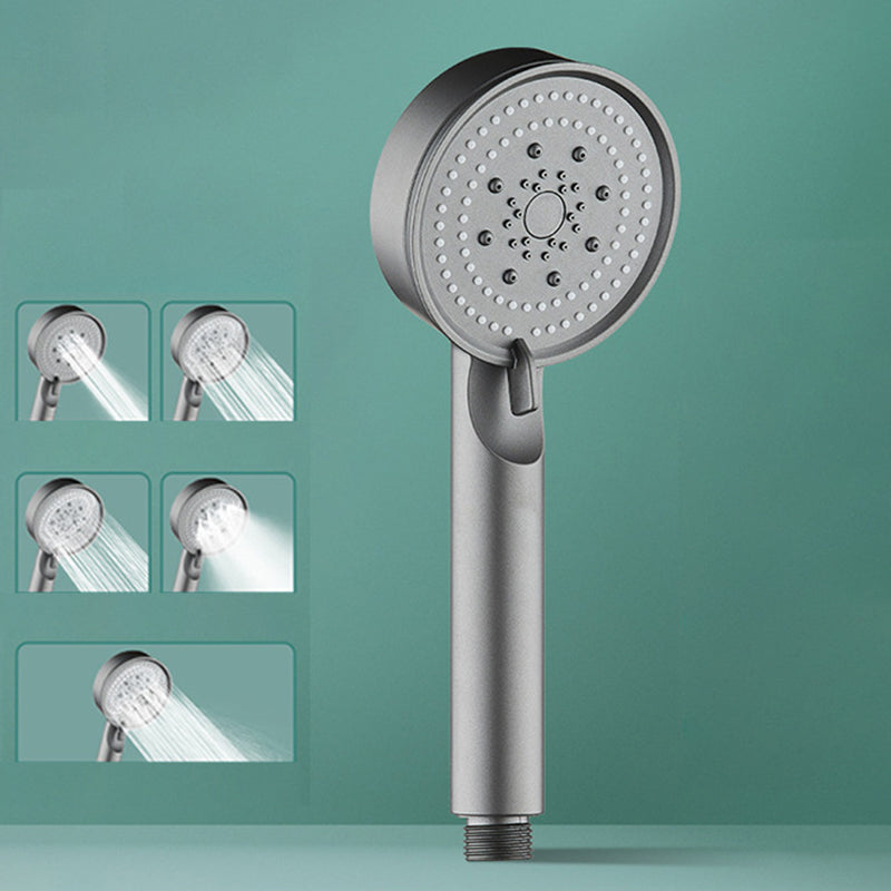 Classic Plastic Shower Head 5 Setting Round Handheld Shower Heads