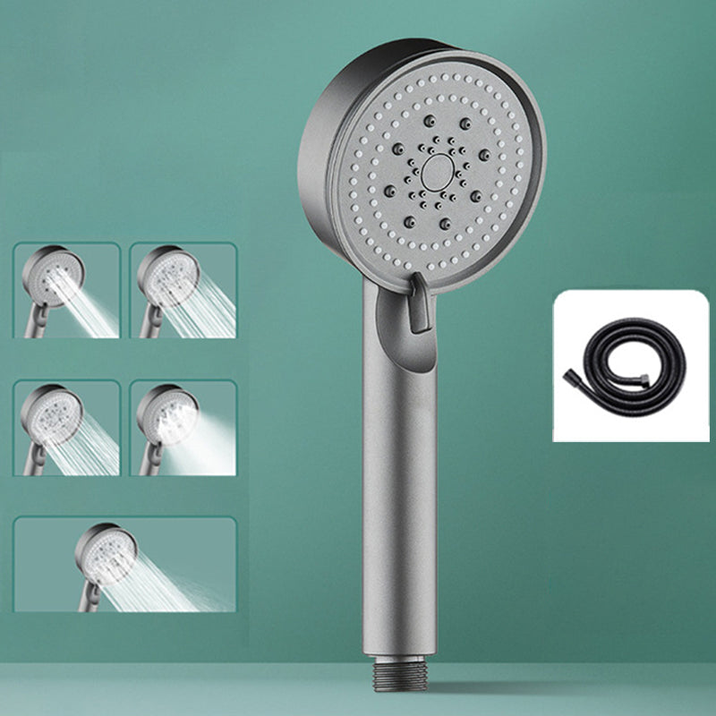 Classic Plastic Shower Head 5 Setting Round Handheld Shower Heads