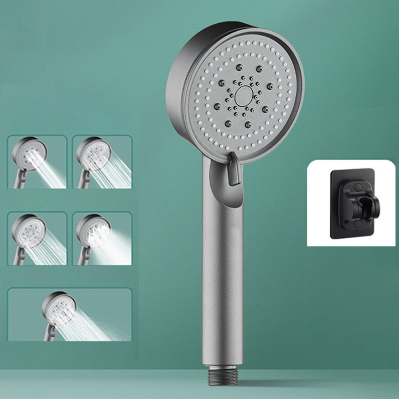 Classic Plastic Shower Head 5 Setting Round Handheld Shower Heads