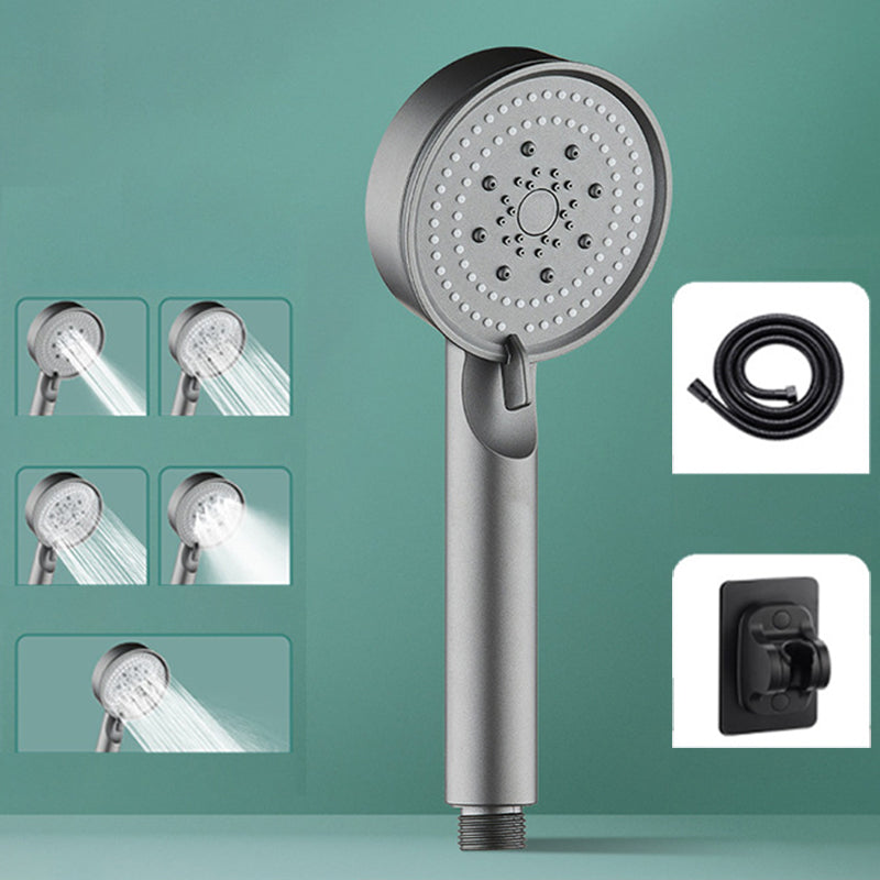 Classic Plastic Shower Head 5 Setting Round Handheld Shower Heads