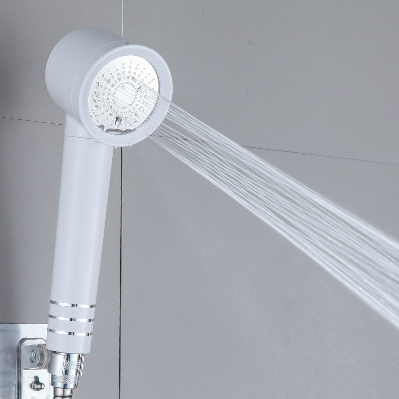 Contemporary Shower Head Combo White Adjustable Handheld Shower Head