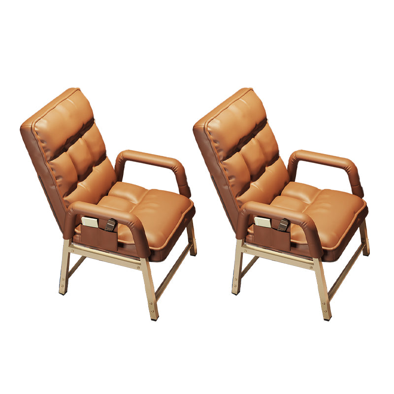 Modern Style Office Chair Home Fixed Arms Task Chair with Gold Legs