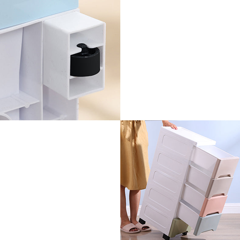 Plastic Chest Kids Nightstand Modern Nursery Dresser with 6/5 Drawers