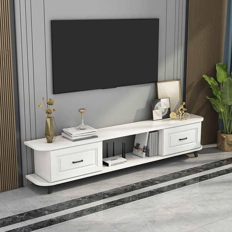 Contemporary TV Media Console Open Storage Wooden TV Console for Living Room