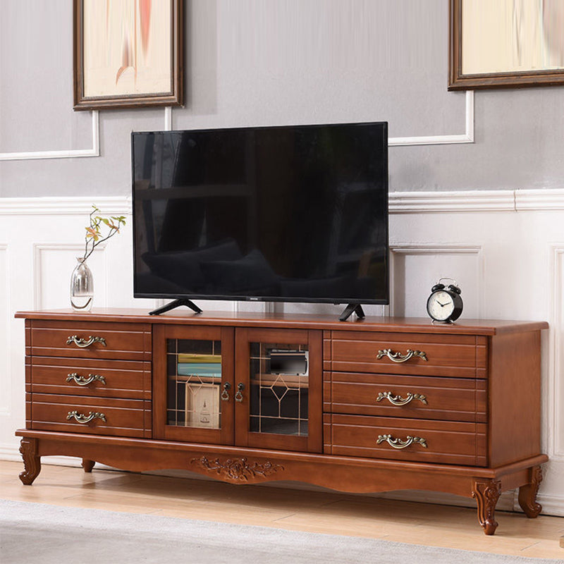 Traditional TV Console Enclosed Storage TV Media Console with Drawers