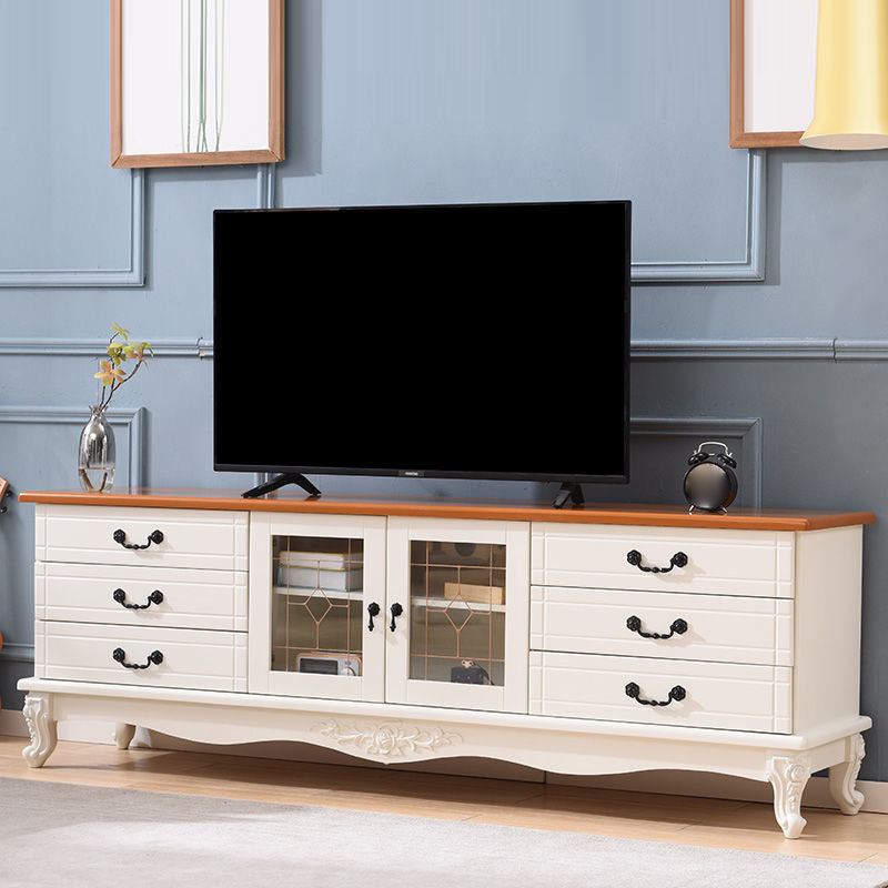 Traditional TV Console Enclosed Storage TV Media Console with Drawers