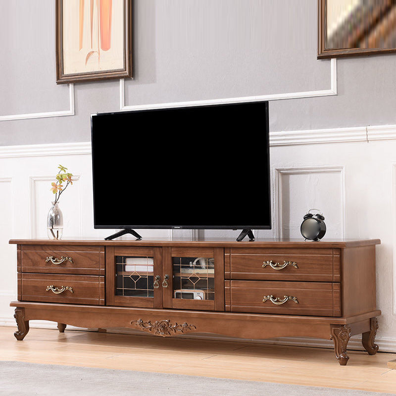 Traditional TV Console Enclosed Storage TV Media Console with Drawers