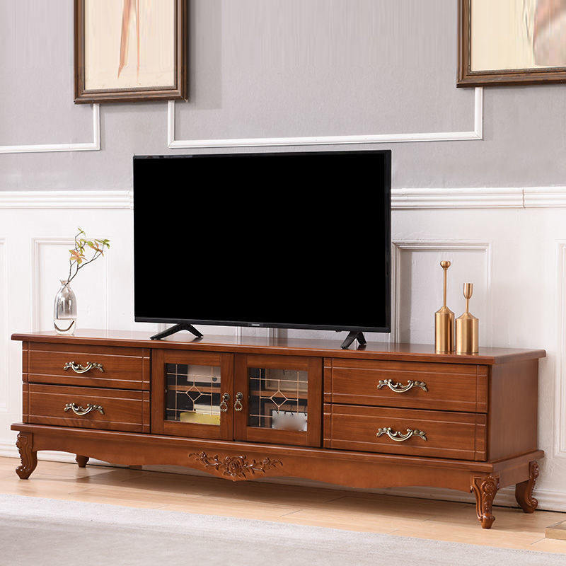 Traditional TV Console Enclosed Storage TV Media Console with Drawers