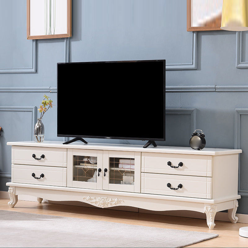 Traditional TV Console Enclosed Storage TV Media Console with Drawers