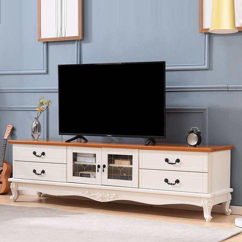 Traditional TV Console Enclosed Storage TV Media Console with Drawers