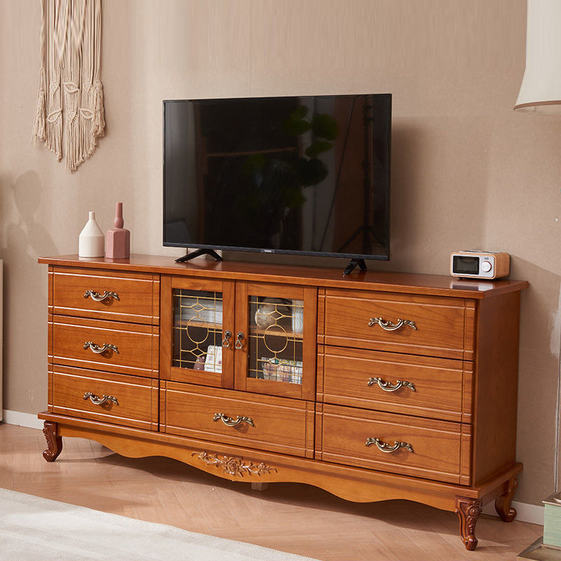 Traditional TV Console Enclosed Storage TV Media Console with Drawers