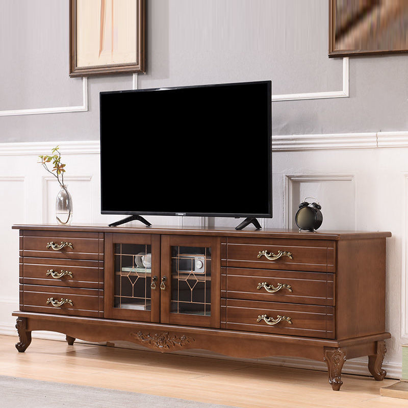 Traditional TV Console Enclosed Storage TV Media Console with Drawers