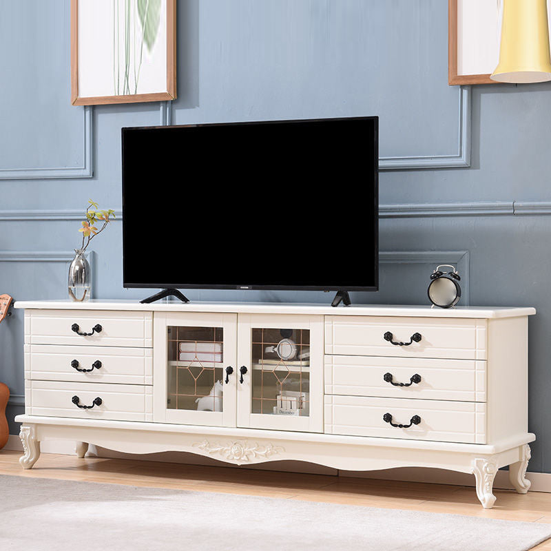 Traditional TV Console Enclosed Storage TV Media Console with Drawers