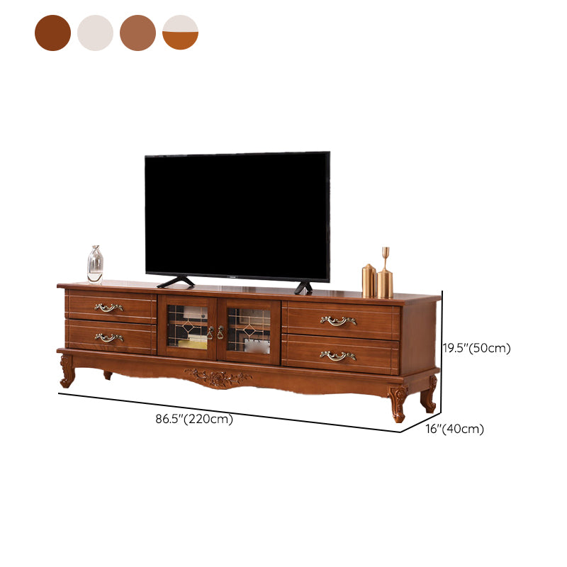 Traditional TV Console Enclosed Storage TV Media Console with Drawers