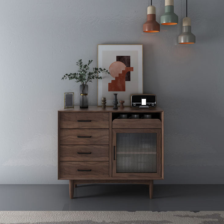 Ultra Modern Display Stand Pine Buffet Cabinet with Drawers for Dining Room