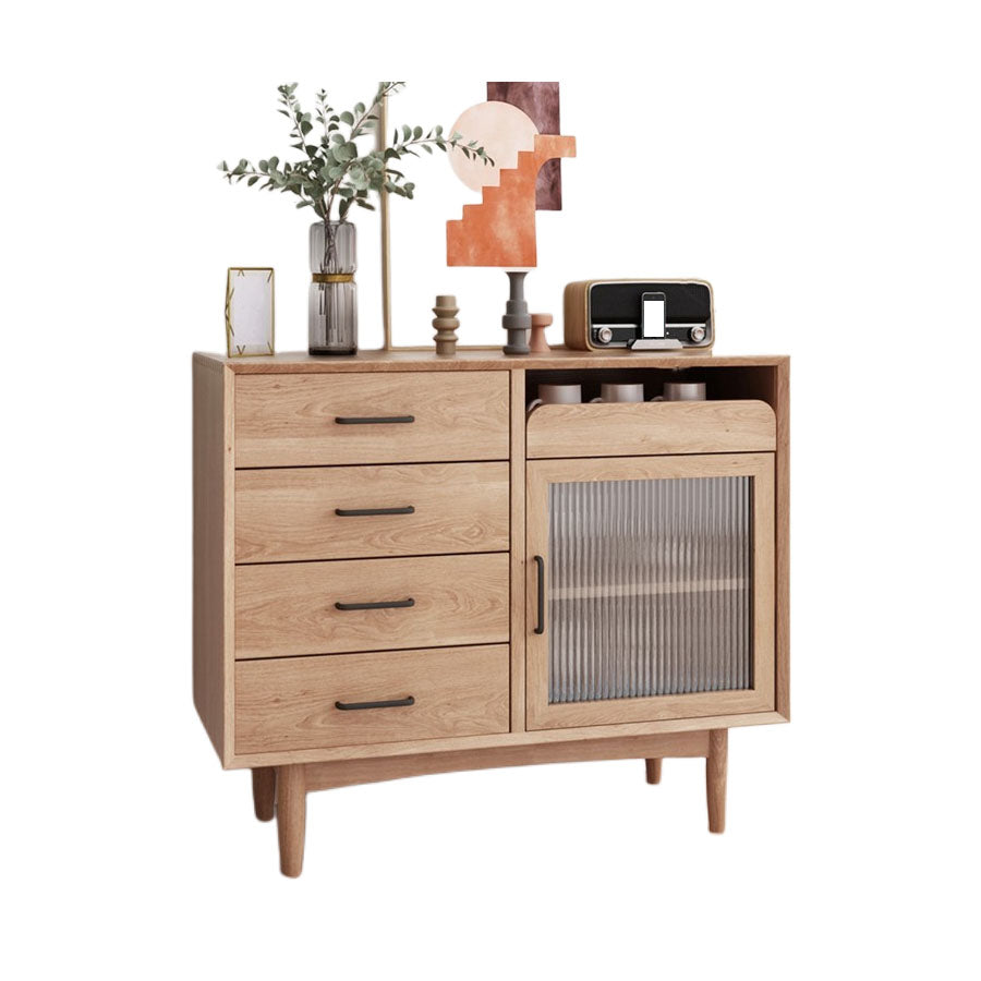 Ultra Modern Display Stand Pine Buffet Cabinet with Drawers for Dining Room