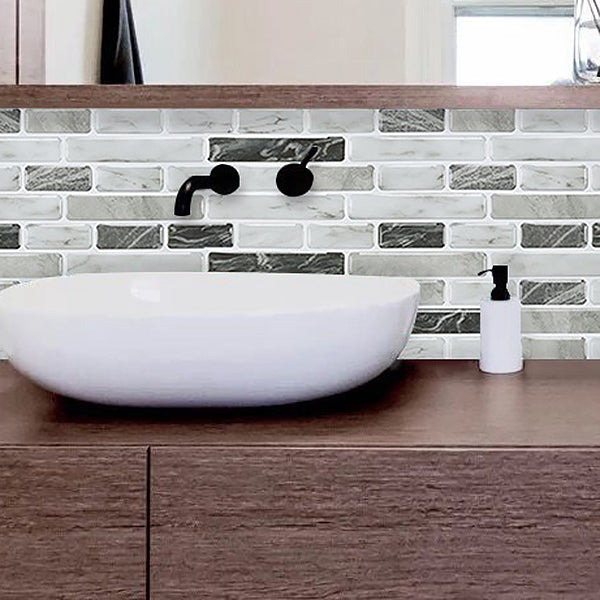 Modern Peel & Stick Field Tile PVC Staggered Joint Peel & Stick Subway Tile