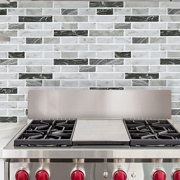 Modern Peel & Stick Field Tile PVC Staggered Joint Peel & Stick Subway Tile