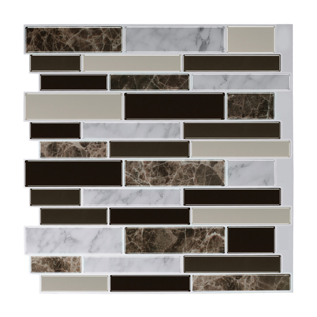 Modern Peel & Stick Field Tile PVC Staggered Joint Peel & Stick Subway Tile