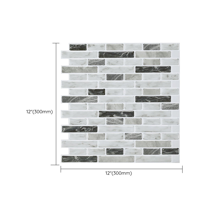 Modern Peel & Stick Field Tile PVC Staggered Joint Peel & Stick Subway Tile