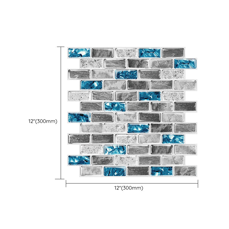 Modern Peel & Stick Field Tile PVC Staggered Joint Peel & Stick Subway Tile